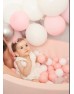 Μπαλόπισίνα baby pink με ροζ , δίαφανες & λευκές μπάλες